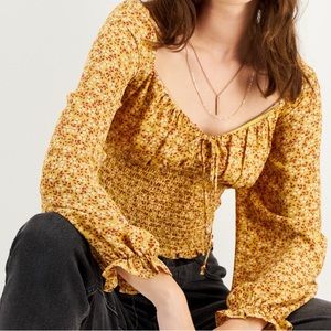 Macys Kingston Grey Yellow Floral Top